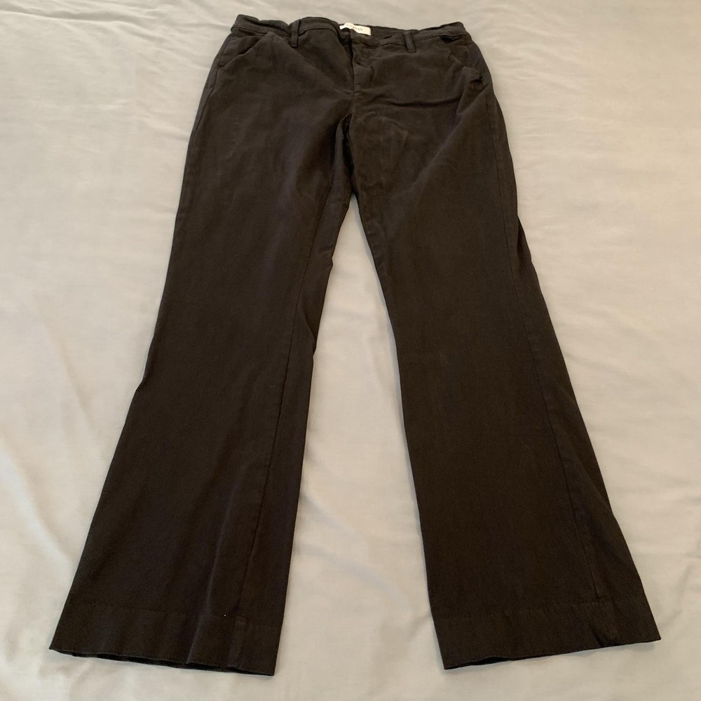 Lila Ryan Pants‎ Womens 16 Black Twill Stretch Chino Flat Front Trouser Work
